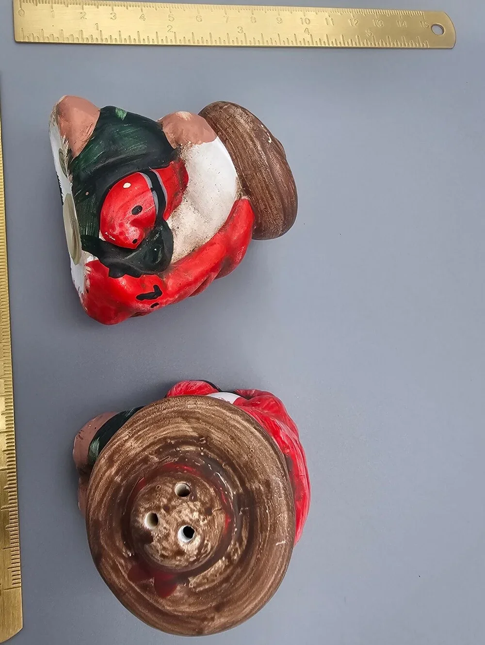 Vintage Hand-Painted Ceramic Mexican Couple Salt and Pepper Shakers